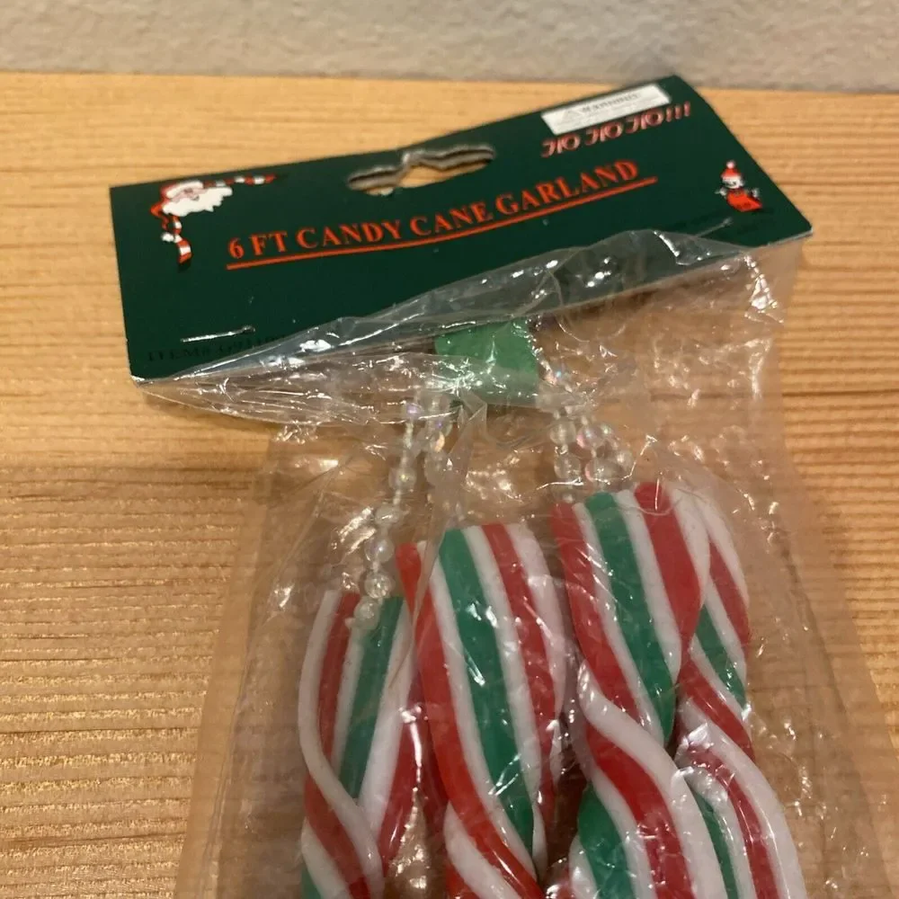 Regent Products 6‎ Foot Candy Cane Garland NEW Plastic Christmas Decor